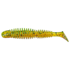 Силикон Reins Bubbring Shad 3" B61 Chart Pepper/Motoroil Red Gold 6шт, фото 