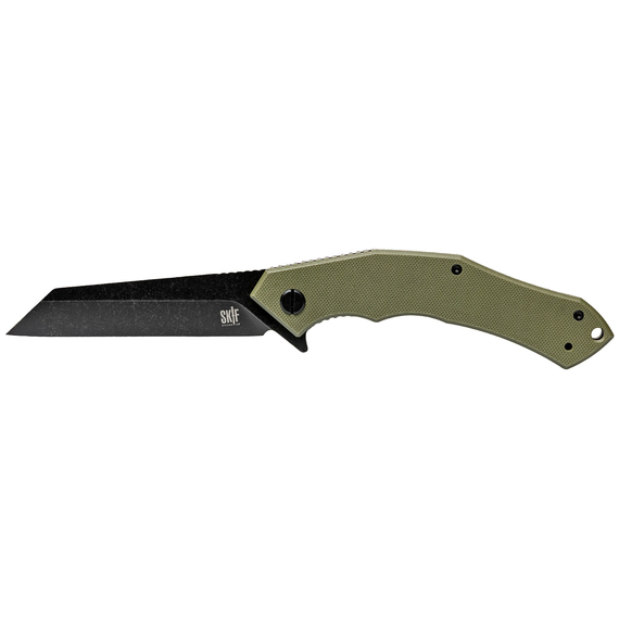 Нож SKIF Eagle OD Green, сталь - 9Cr14MoV, покрытие - BSW, рукоятка - G10, клипса, отверстие под темляк, общая длина - 230 мм, длина клинка - 95 мм., фото 